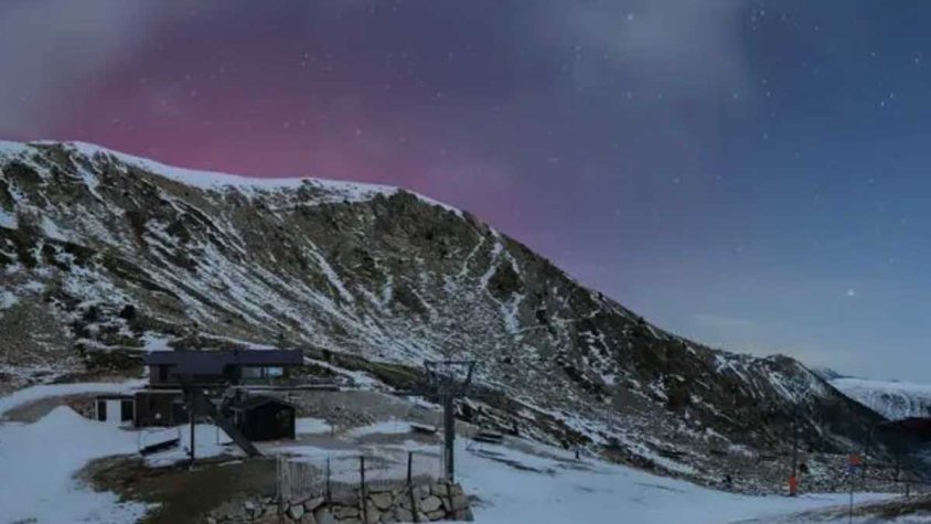 Aurora boreal captada per una webcam de Vallter
