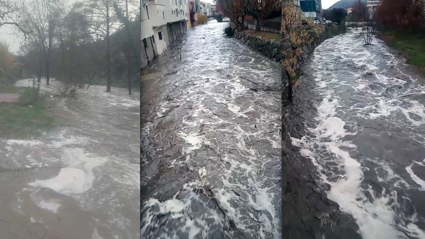 Riu Llobregat al seu pas per la Jonquera i la riera de la Guilla al Molí d'Agullana. Avui.