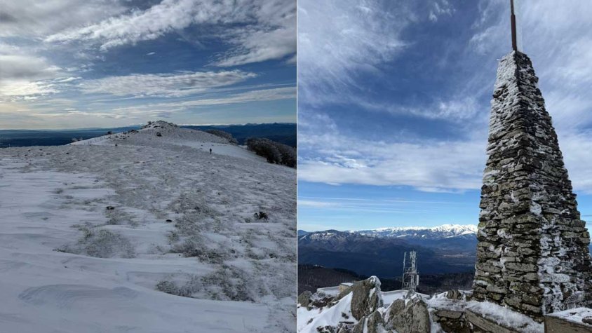 Una nevada cobreix la carena de l’Albera